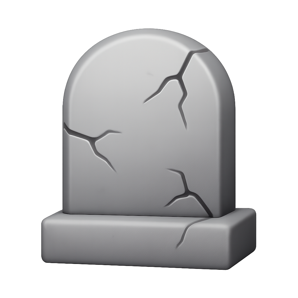 cracked tombstone Discord emoji — free static PNG download