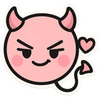 pink devil Discord emoji — free static PNG download