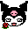 kuromi rose Discord emoji — free static PNG download