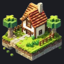 minecraft small house Discord emoji — free static PNG download