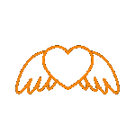 orange angel heart Discord emoji — free animated GIF download