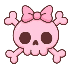cutepinkskullwithbow Discord emoji — free static PNG download