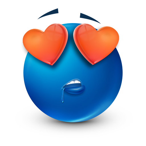 drooling hearteyes Discord emoji — free static PNG download
