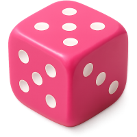 pink game dice Discord emoji — free static PNG download