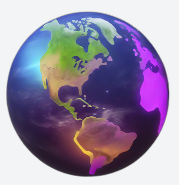 world neon Discord emoji — free static PNG download