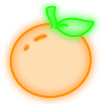 neon orange Discord emoji — free static PNG download