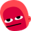 face red droppy eyes Discord emoji — free static PNG download