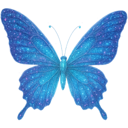 sparkly blue butterfly Discord emoji — free static PNG download
