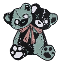 goth teddybear Discord emoji — free static PNG download