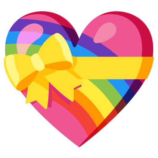 lgbtpride rainbow heart ribbon Discord emoji — free static PNG download