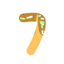 yellow number 7 Discord emoji - free download