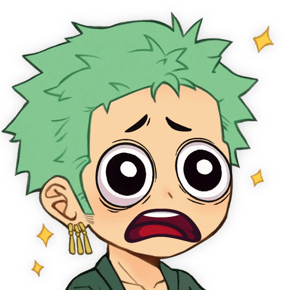 zoro scaredsad Discord emoji — free static PNG download