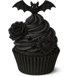 goth cupcake Discord emoji — free static PNG download