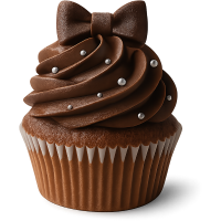 chocolate bow cupcake Discord emoji — free static PNG download