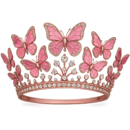 pink butterfly crown Discord emoji — free static PNG download