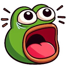 pepe gasp mouth Discord emoji — free static PNG download