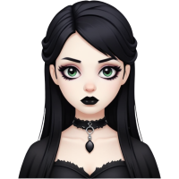 goth girl Discord emoji — free static PNG download