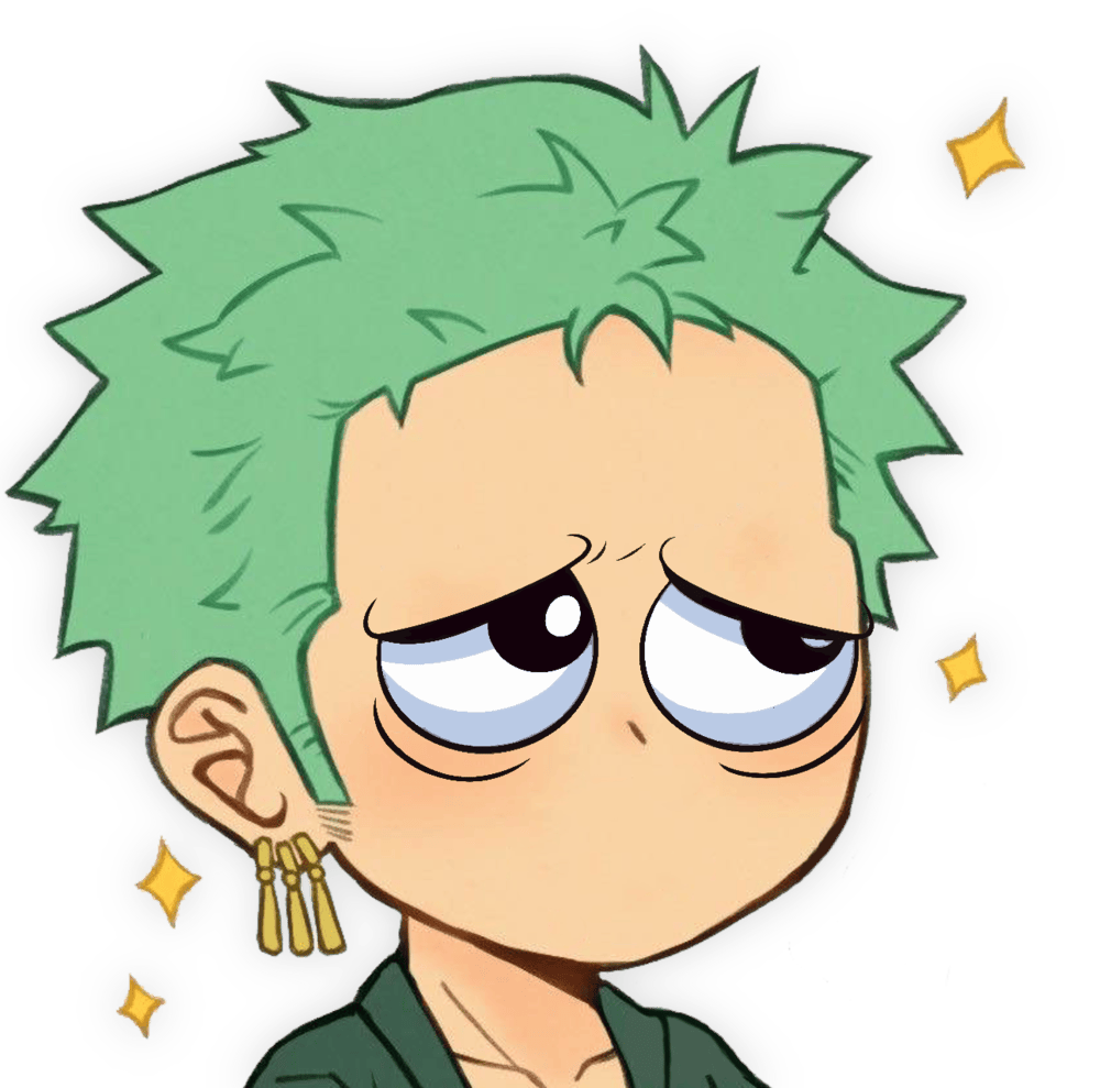 zoro sadstare Discord emoji — free static PNG download