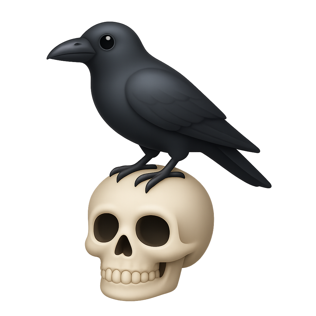 crow on skull Discord emoji — free static PNG download