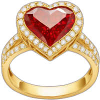 reddiamondheartgoldring Discord emoji — free static PNG download