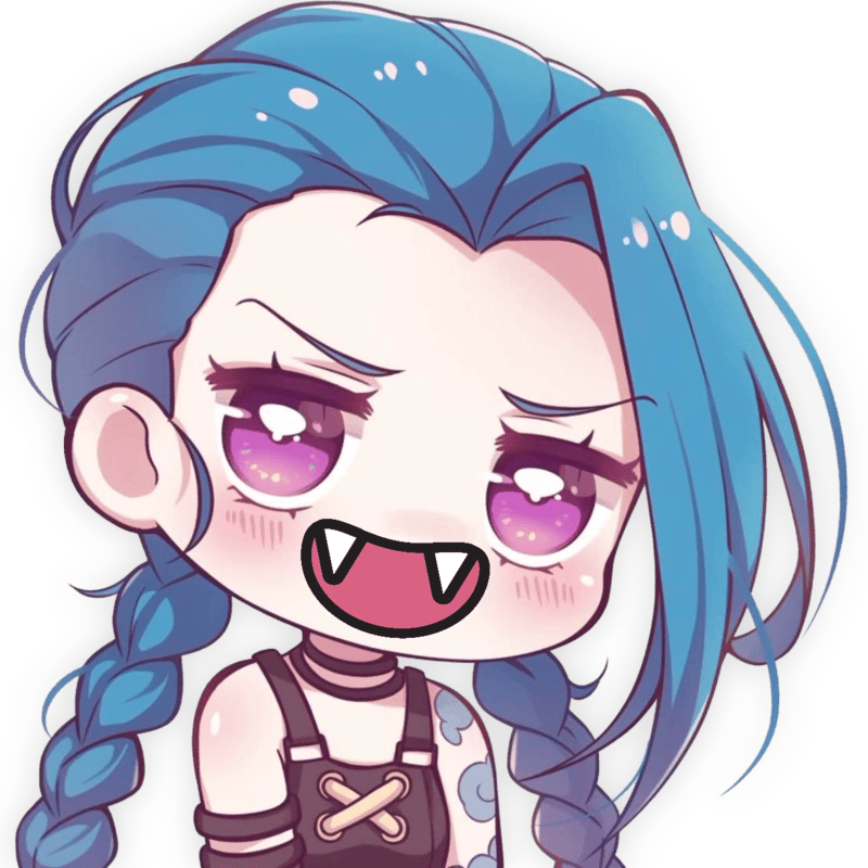 jinx smilefangs Discord emoji — free static PNG download