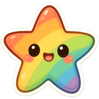 rainbow happy star Discord emoji — free static PNG download