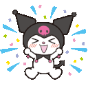 kuromi excited Discord emoji — free animated GIF download