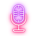 neon microphone Discord emoji — free static PNG download