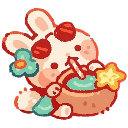 summery bunny Discord emoji — free static PNG download