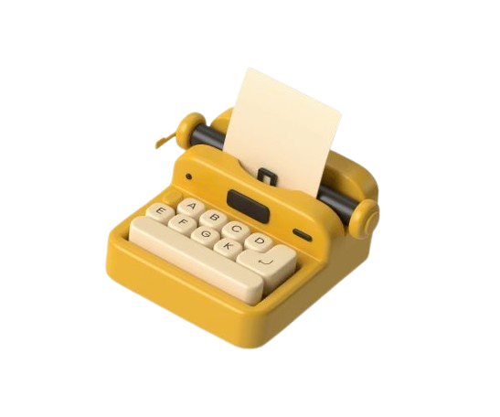 yellow typewriter Discord emoji — free static PNG download