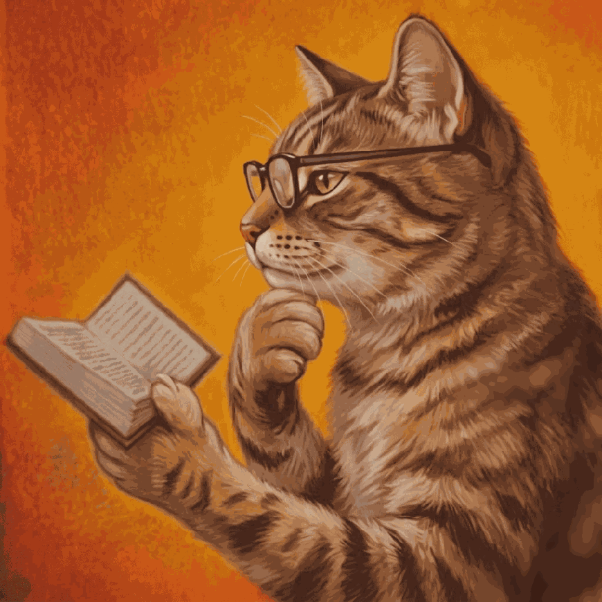cat reading Discord emoji — free static PNG download