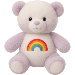 teddybear rainbow Discord emoji — free static PNG download