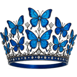 blue butterfly crown Discord emoji — free static PNG download