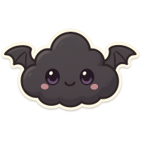 black cute cloud Discord emoji — free static PNG download