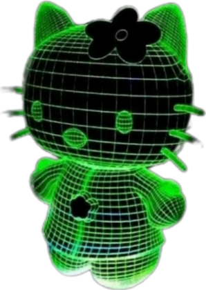 neon hellokitty Discord emoji — free static PNG download