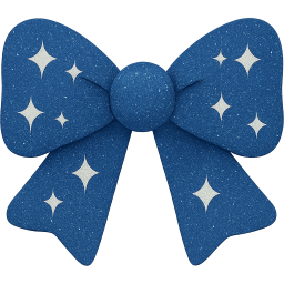 blue glitter bow Discord emoji — free static PNG download