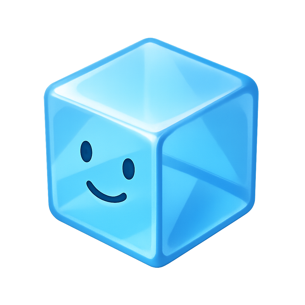 ice cube with face Discord emoji — free static PNG download