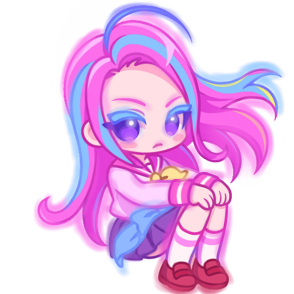 neon girl Discord emoji — free static PNG download
