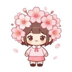 cherry blossom girl Discord emoji — free static PNG download