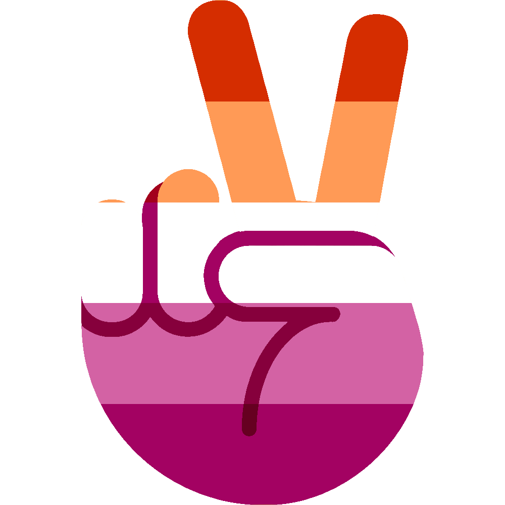 lesbian peace sign Discord emoji — free static PNG download