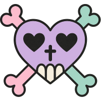 goth heart Discord emoji — free static PNG download