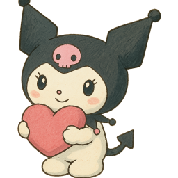 kuromiholdingheart Discord emoji — free static PNG download