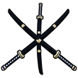 triple katana black Discord emoji — free static PNG download