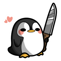cute penguin knife Discord emoji — free static PNG download