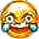 deepfried laughing face Discord emoji — free static PNG download