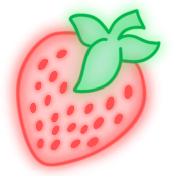 neon strawberry Discord emoji — free static PNG download