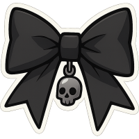 gothic skull bow Discord emoji — free static PNG download