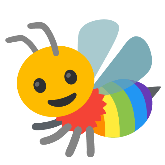 bee a rainbow Discord emoji — free static PNG download