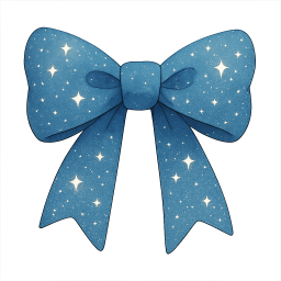 blue sparkly bow Discord emoji — free static PNG download