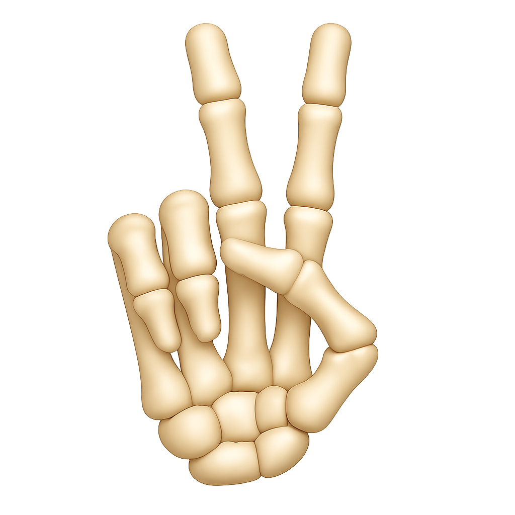 skeleton peace sign Discord emoji — free static PNG download